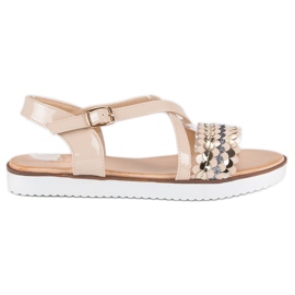 Vices Patent Laster Sandalen braun mehrfarbig