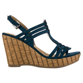 Corina Marineblaue Keilsandalen