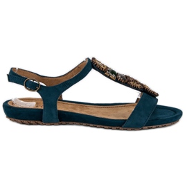 Corina Stilvolle flache Sandalen blau