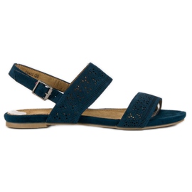 Corina Flache Sandalen aus Wildleder blau