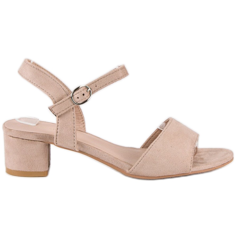 Ideal Shoes Wildledersandalen mit niedrigem Absatz braun