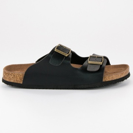 American Club Bequeme Herren amerikanische Hausschuhe schwarz