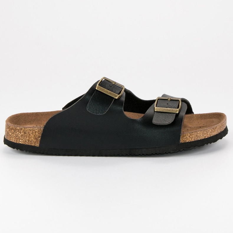 American Club Bequeme Herren amerikanische Hausschuhe schwarz