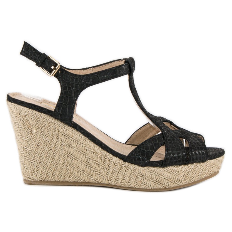 Corina Schwarze Keilsandalen