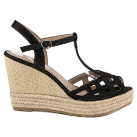 Corina Bequeme Keilsandalen schwarz