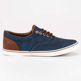 SDS Herren Turnschuhe gebunden braun marineblau