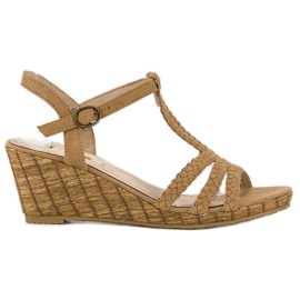 Corina Bequeme Keilsandalen braun