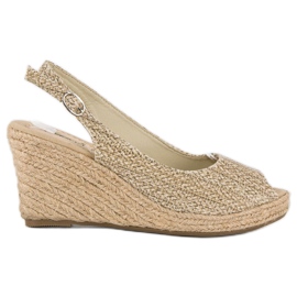 Beige Keil-Espadrilles