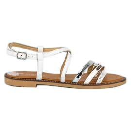 Bestelle Weiße Sandalen mit Schnallenverschluss