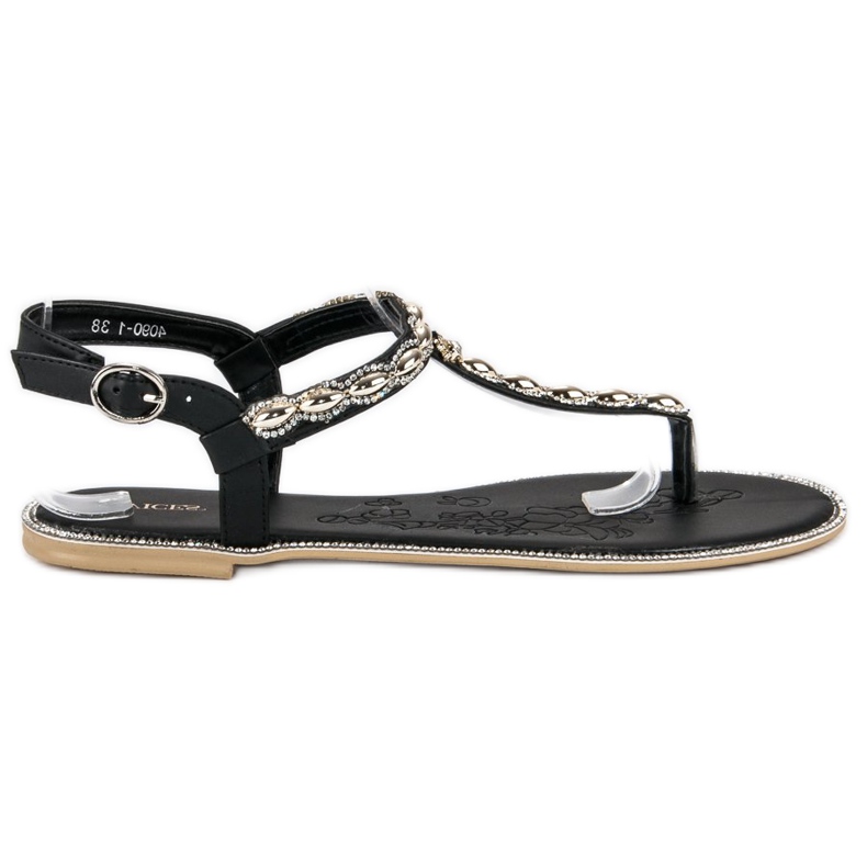 Vices Elegante Flip-Flops Laster schwarz