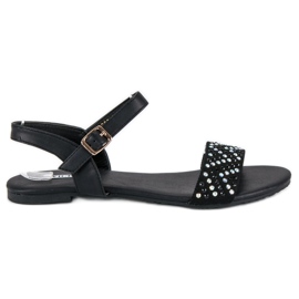 Vices Stylische flache Lastersandalen schwarz