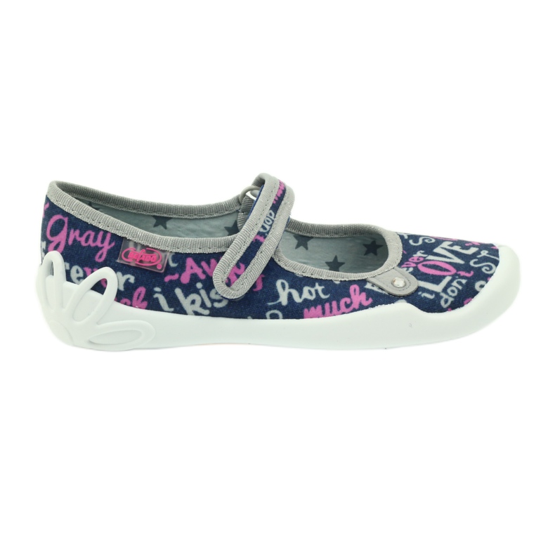Befado Kinderschuhe 114Y311 grau rosa navy blau