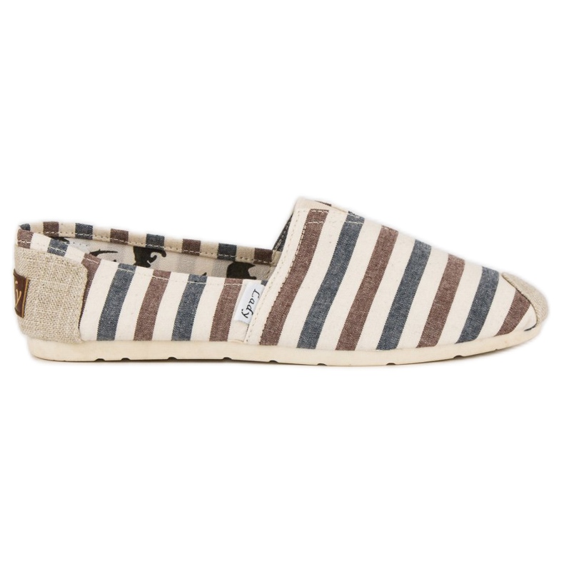 L. Day Beige gestreifte Slipons braun grau