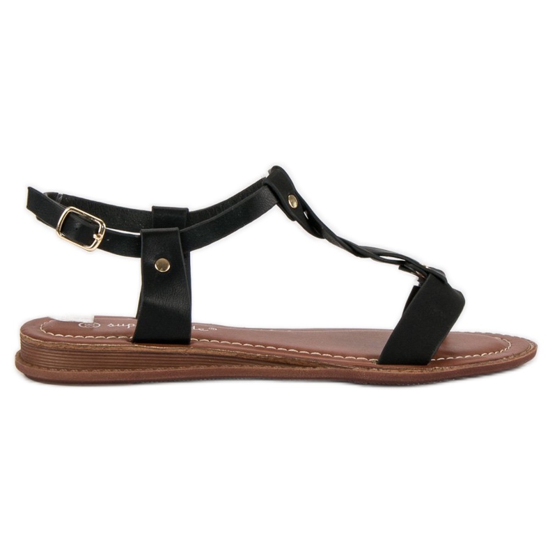 Super Mode Klassische schwarze Sandalen