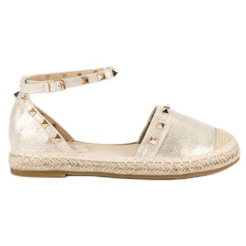 Fama Goldene Espadrilles-Sandalen