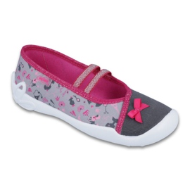 Befado Kinderschuhe 116Y244 grau rosa