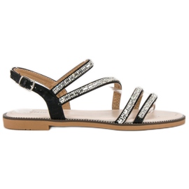 Nio Nio Stilvolle flache Sandalen schwarz