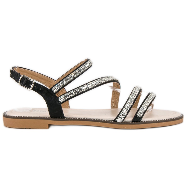 Nio Nio Stilvolle flache Sandalen schwarz