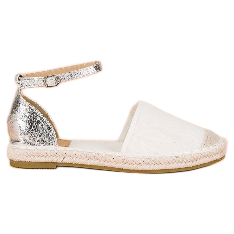 Nio Nio Espadrilles aus Spitze weiß
