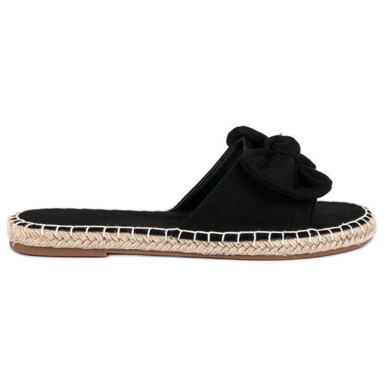 Espadrilles-Flip-Flops aus Wildleder schwarz