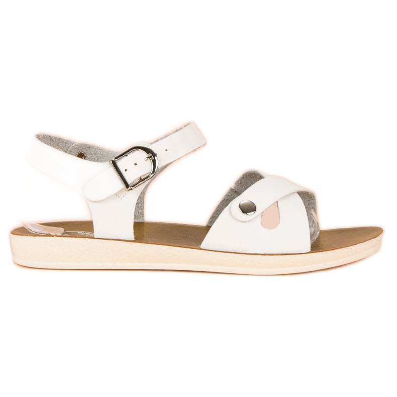 Weiße Sandalen mit Schnalle