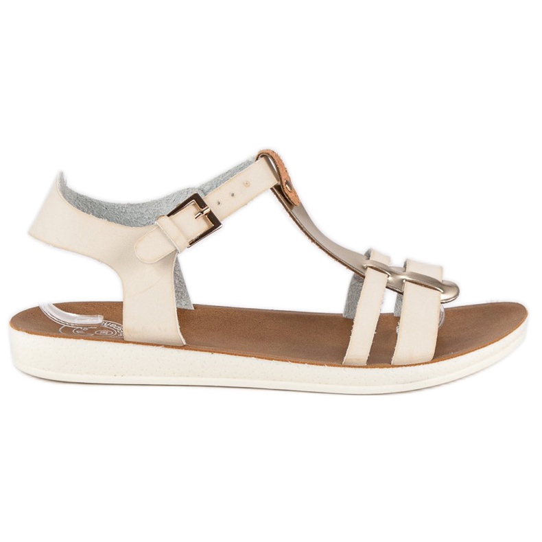 Sandalen mit Schnallenverschluss braun gelb