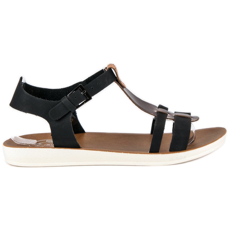 Sandalen mit einer Schnalle befestigt schwarz braun