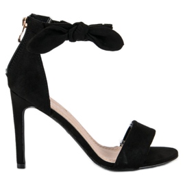 Bestelle Wildleder-Sandalen mit Reißverschluss schwarz