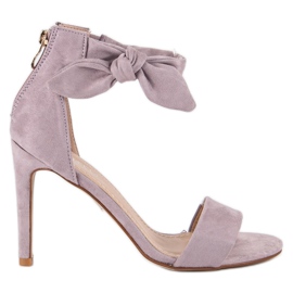 Bestelle Wildleder-Sandalen mit Reißverschluss lila mehrfarbig