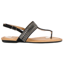 Schwarze Sandalen aus Flip-Flops