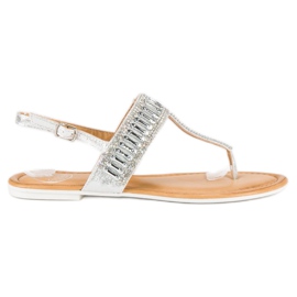 Silberne Flip-Flops grau