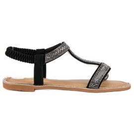 Juliet Elegante Sandalen mit Gummizug schwarz