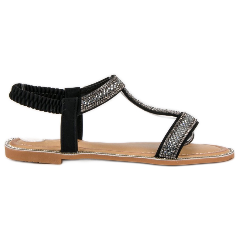 Juliet Elegante Sandalen mit Gummizug schwarz