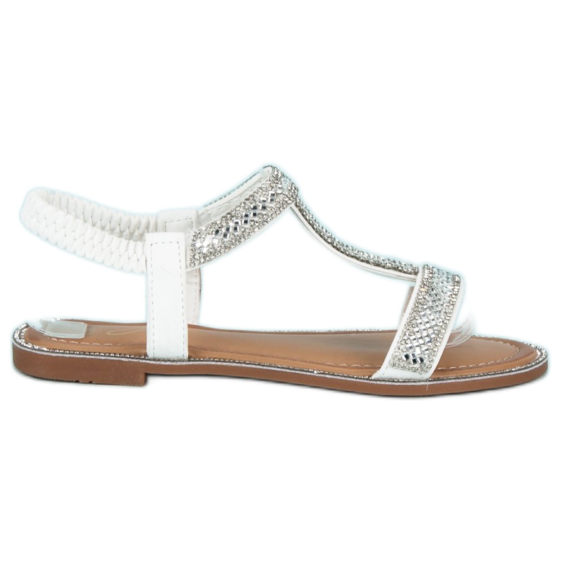 Juliet Elegante Sandalen mit Gummizug weiß