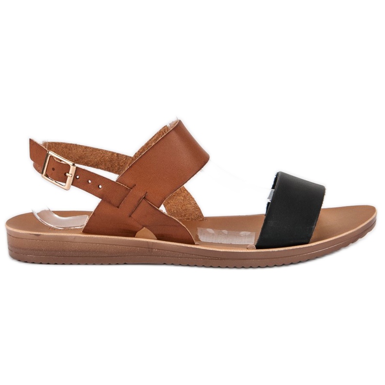 Lässige Sandalen schwarz braun