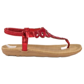 Abloom Elegante Flip-Flops mit Gummizug rot