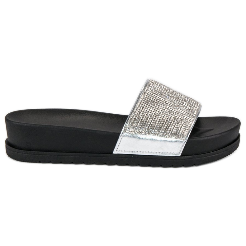 Stilvolle silberne Hausschuhe grau