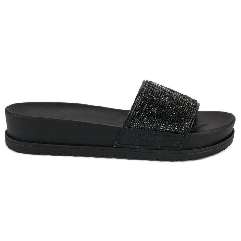 Stilvolle schwarze Hausschuhe