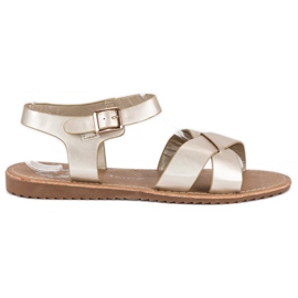 Anesia Paris Goldene Sandalen für Damen