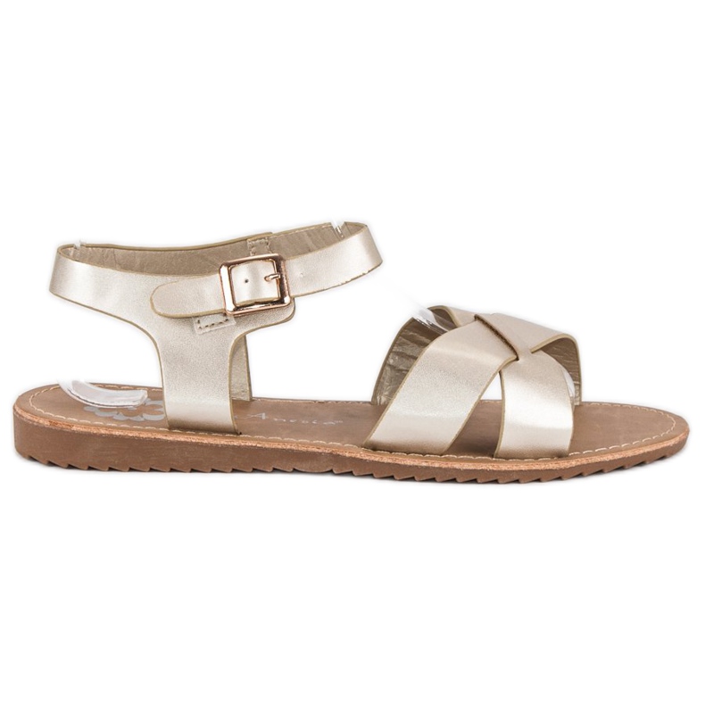 Anesia Paris Goldene Sandalen für Damen