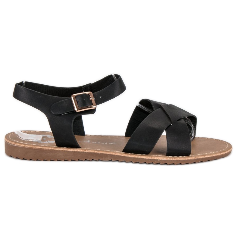 Anesia Paris Schwarze Damensandalen