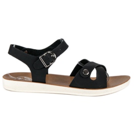 Schwarze Sandalen mit Schnalle