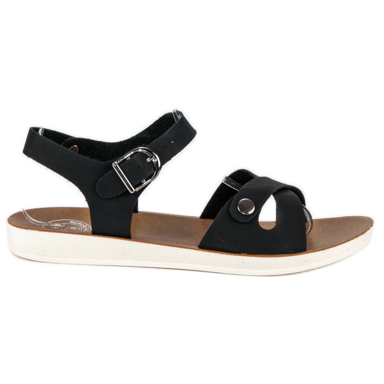 Schwarze Sandalen mit Schnalle