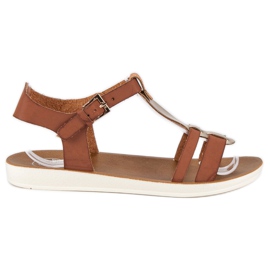 Sandalen mit Schnallenverschluss braun