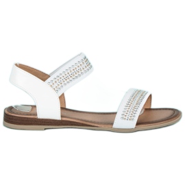 Super Mode Weiße Sandalen mit Gummiband