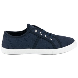 Sneaker aus blauem Textil marineblau
