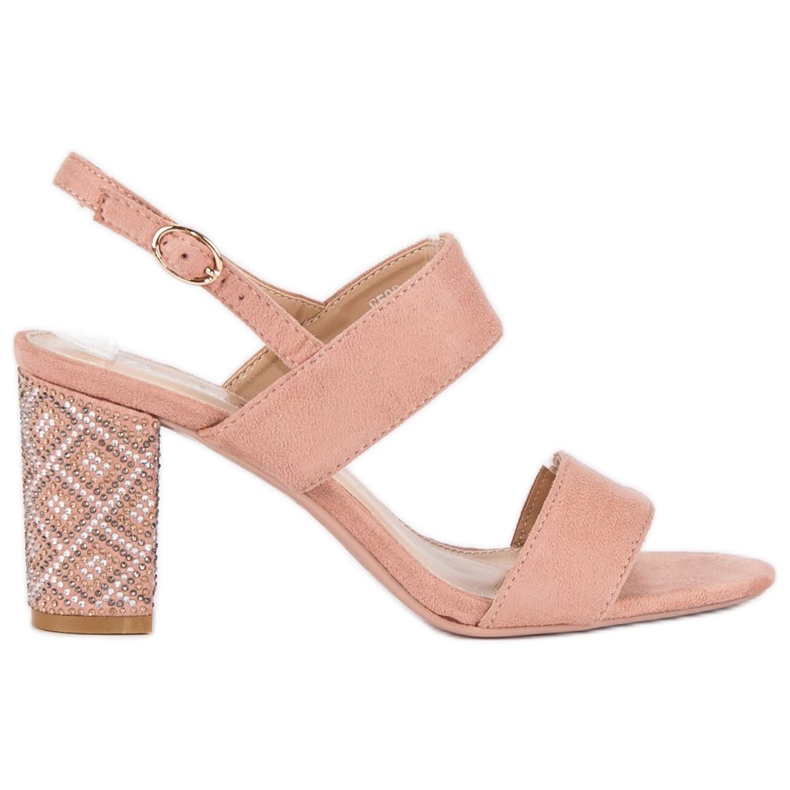 Stilvolle Sandalen mit Perlen rosa