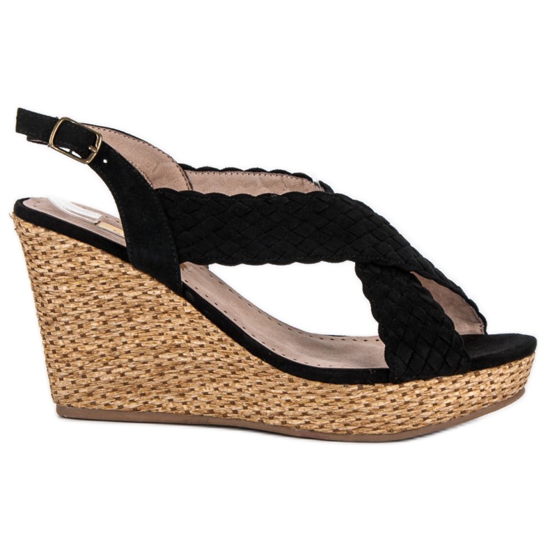 Corina Lässige Keilsandalen schwarz