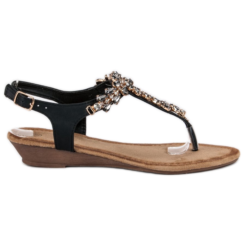 Elegante Keilsandalen schwarz