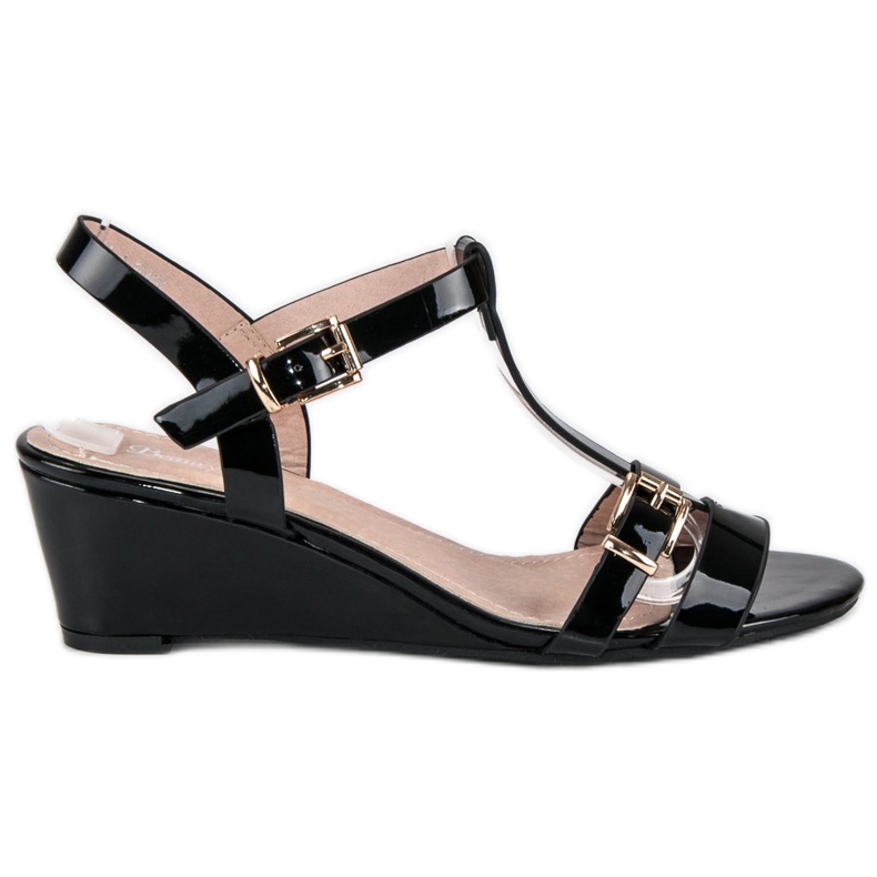 Beauty Girl'S Lackierte Keilsandalen schwarz